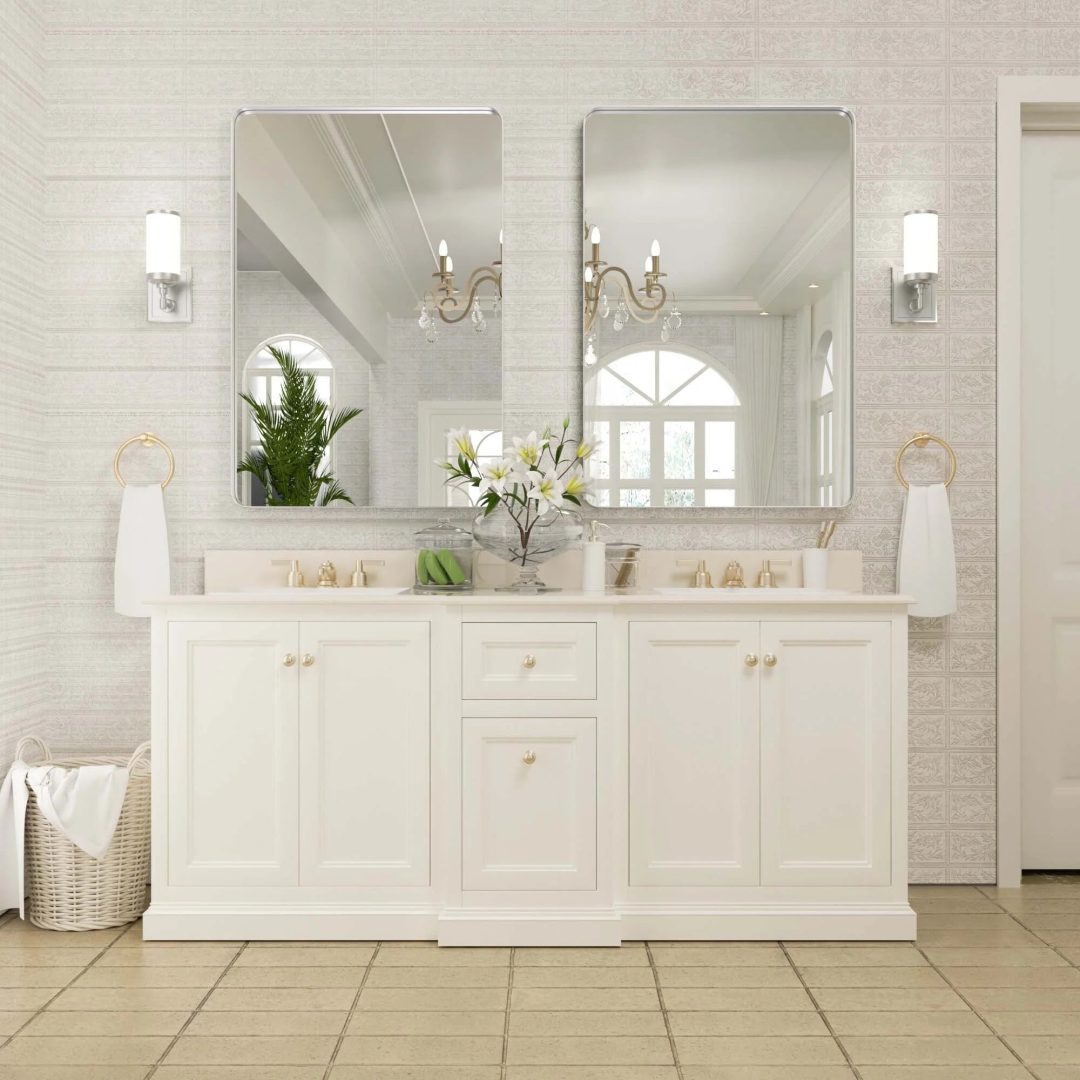 ZenVora Wall Mirror Vanity Mirror, Bathroom Mirror with Rounded Corners, 1 Piece