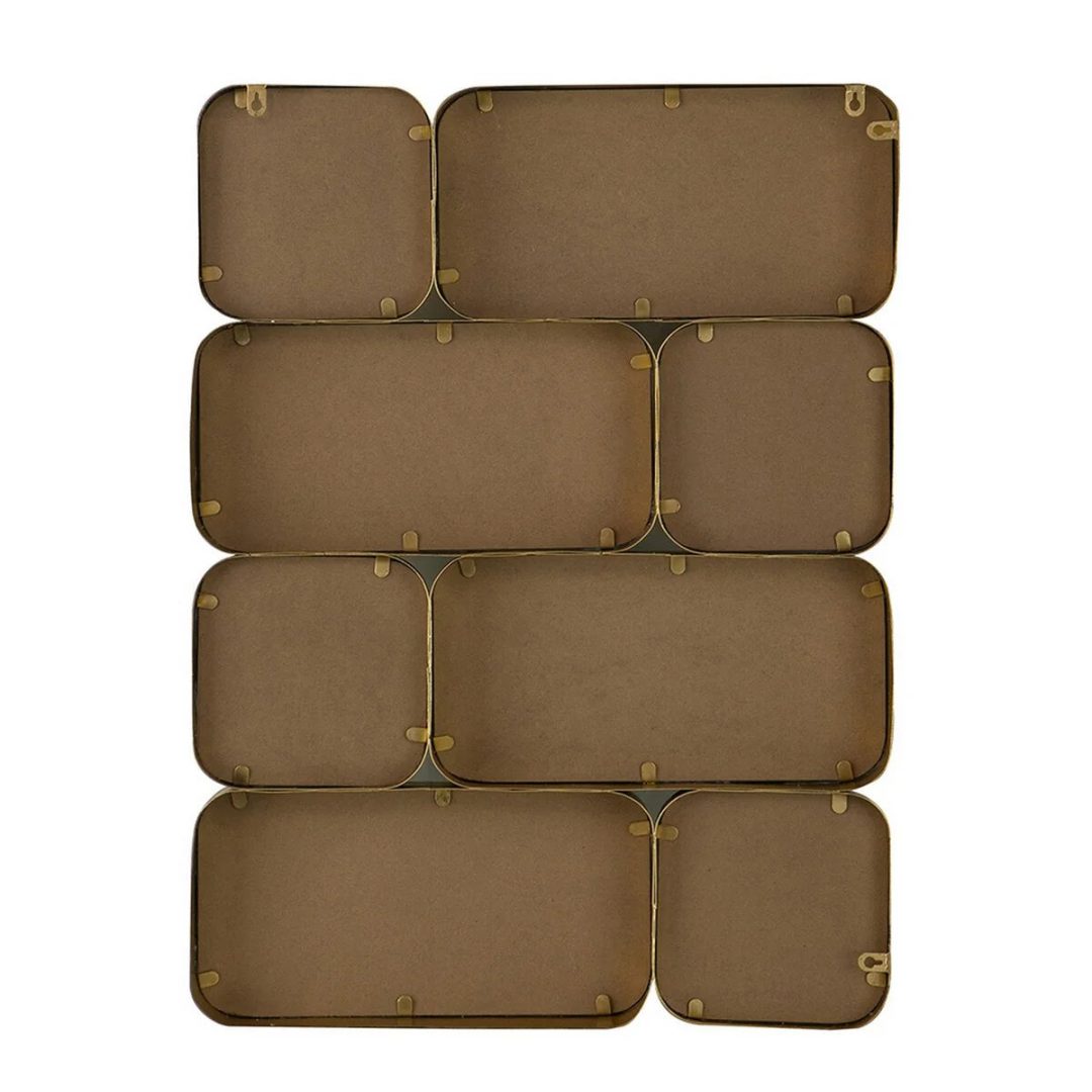 ZenVora 32 Inch Luxury Wall Decor Mirror, 8 Gold Finish Curved Metal Frames