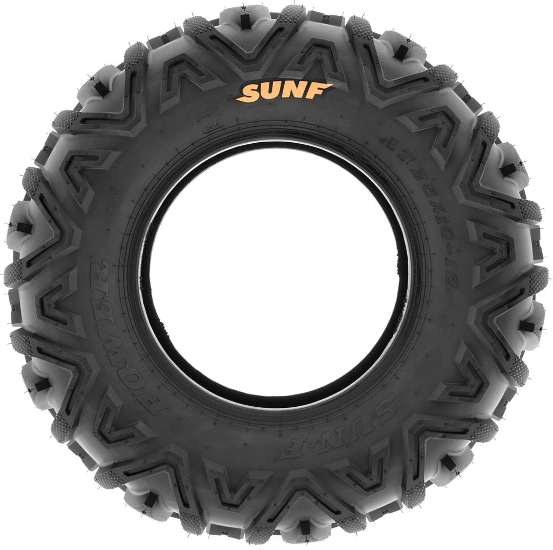 ATV UTV All-Terrain Tires Set of 4, 25X8-12 Front & 25X10-12 Rear Off-Road Replacement Tires
