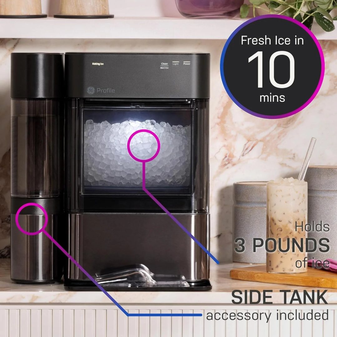 ZenVora Countertop Nugget Ice Maker with 1-Gallon Water Tank, Makes 38 lbs of Pellet Ice in 24 Hours, WiFi Smart Connectivity, Includes Ice Scoop, Stainless Steel