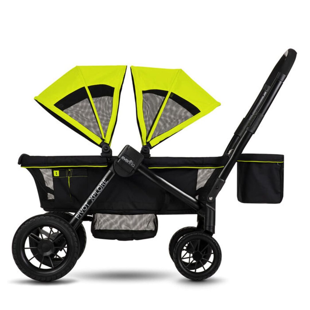 ZenVora 2-in-1 All-Terrain Baby Stroller Wagon with Canopy and Storage - Gray