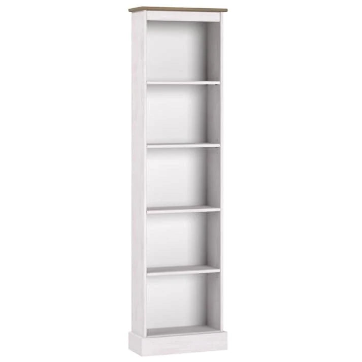 ZenVora Tall Narrow Wood Bookcase, Slim Freestanding Bookshelf for Small Spaces, Home Office and Living Room