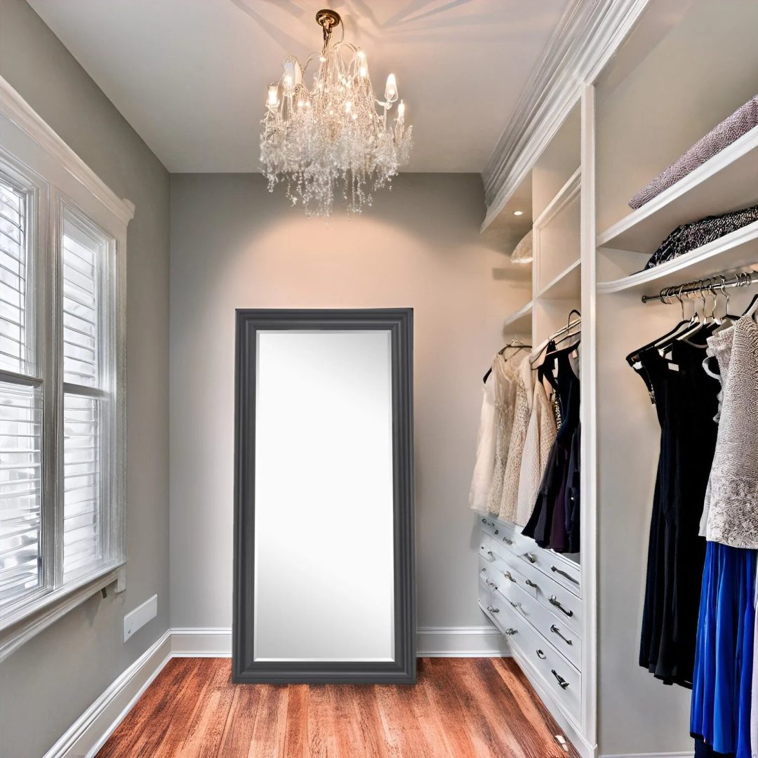 ZenVora Tall Full Length Mirror, Oversized Rectangle Full Body Wall Mounted Mirror with Smooth Faux Wood Frame