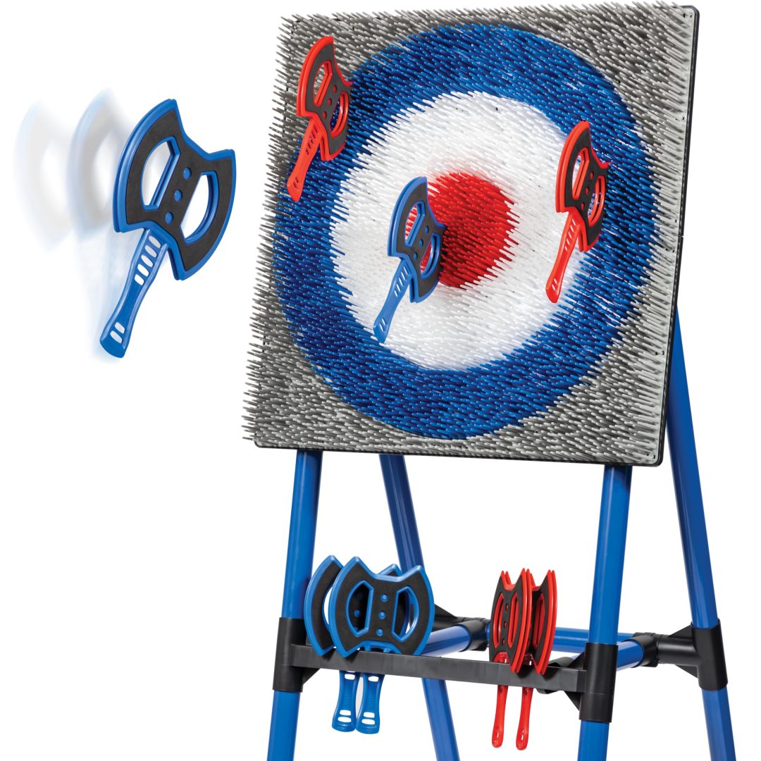 ZenVora Deluxe Steel Frame Axe Throw Target Game Set – 8 Foam Axes, Indoor/Outdoor Use
