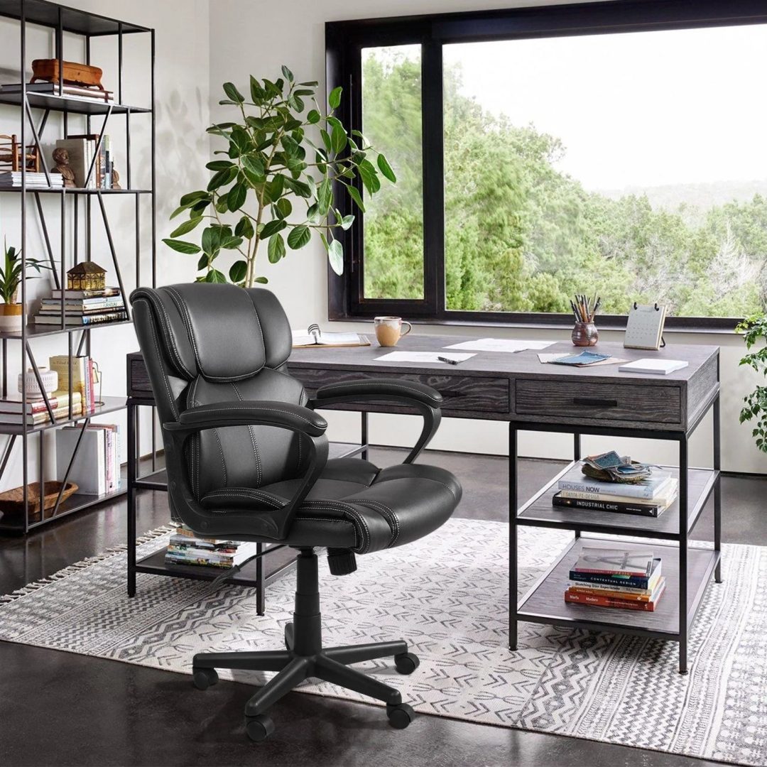 ZenVora Mid Back Office Chair, Ergonomic Swivel Computer Task Chair for Home Office, Work and Study