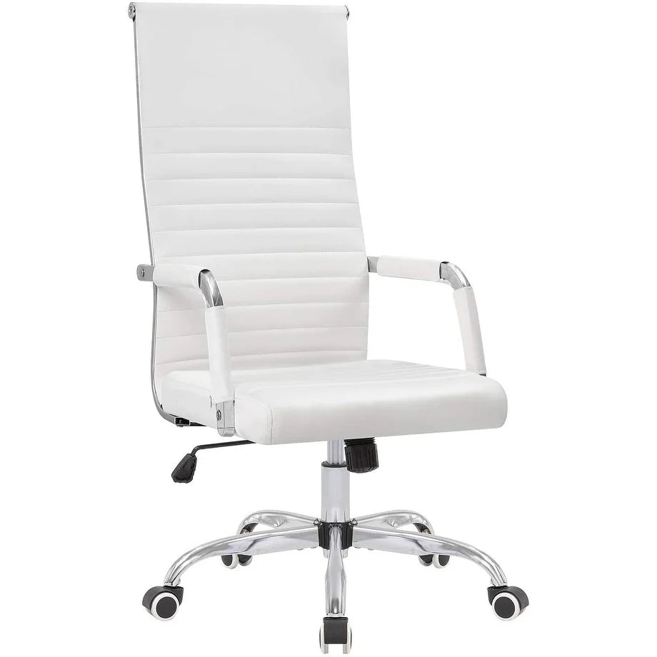 ZenVora Ribbed High Back Office Chair, Ergonomic Conference Desk Chair for Home Office, Meeting Room and Workspace