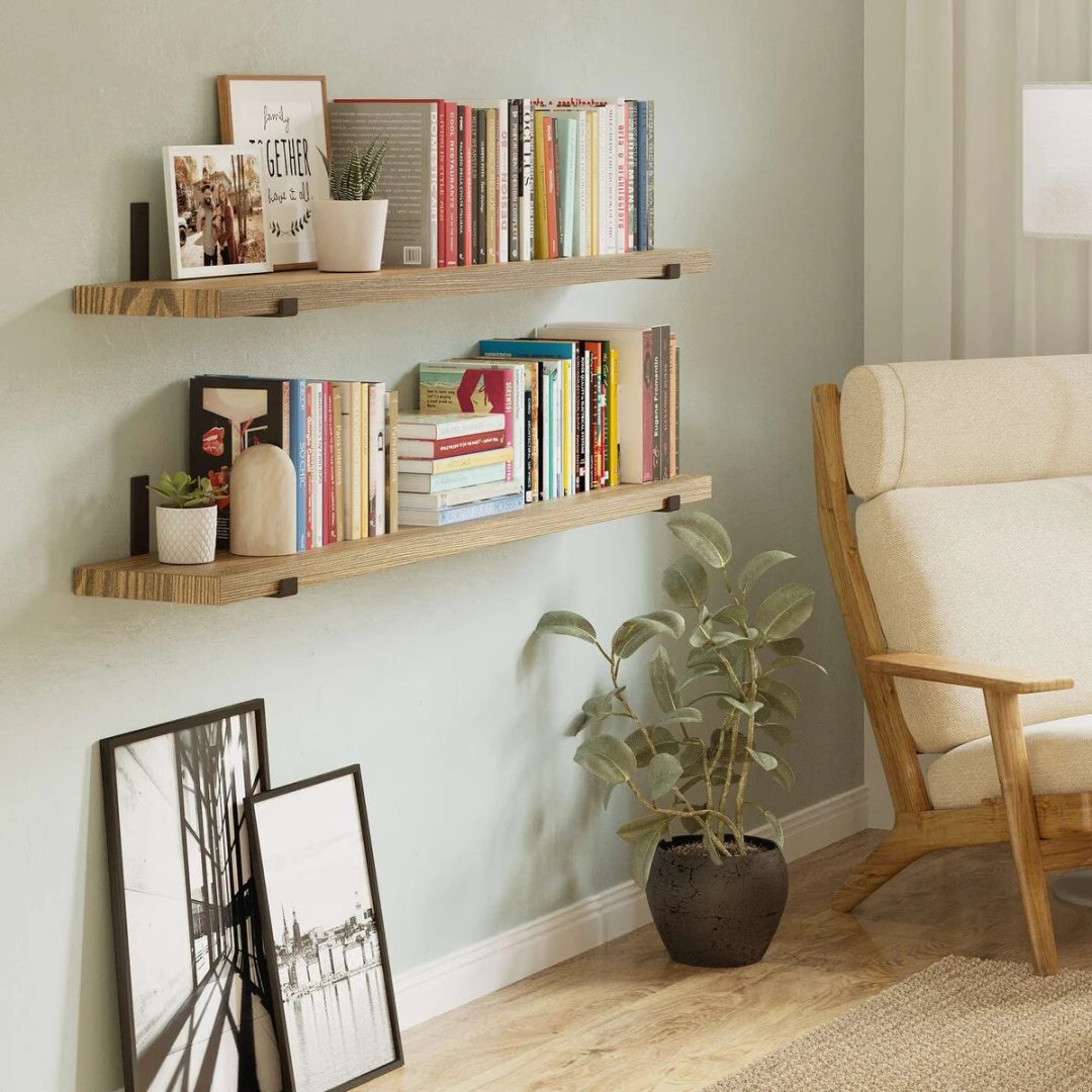 ZenVora 60 Inch Floating Wall Shelf, 9.25" Deep Wall Mounted Storage Shelf for Living Room, Bedroom and Home Decor