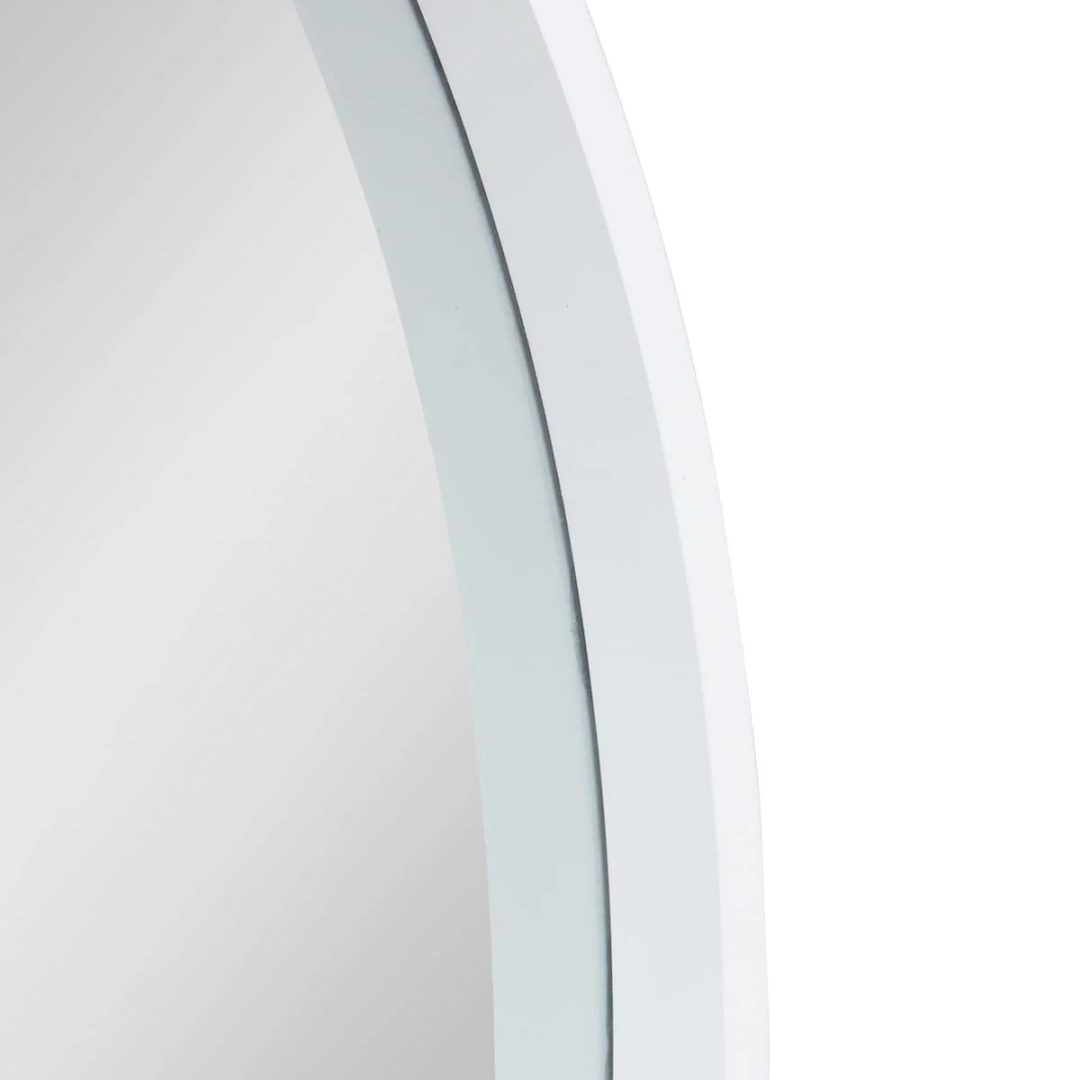 ZenVora Round Wood Accent Wall Mirror, Modern Decorative Wooden Frame Mirror for Living Room, Bedroom and Entryway