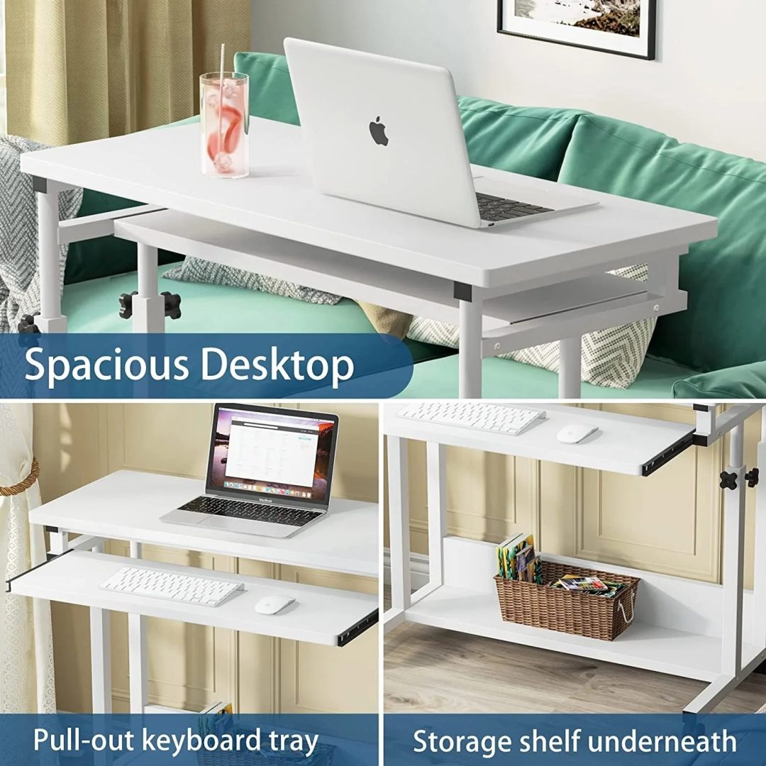 ZenVora Height Adjustable Laptop Desk, Portable Sofa and Bed Table for Work and Study