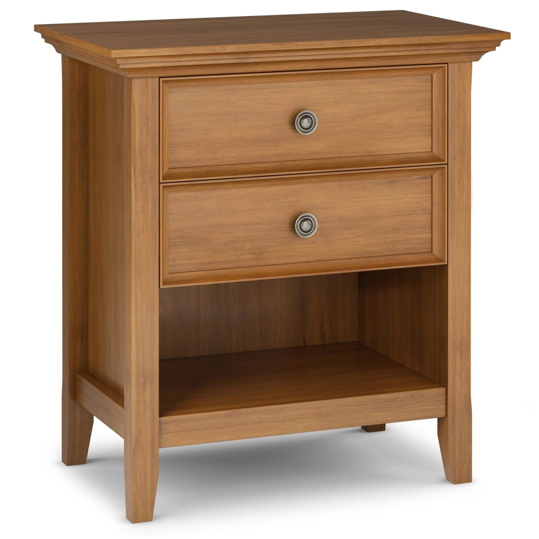 ZenVora 24 Inch Wide Solid Wood Nightstand, Bedside Table and Bedroom End Table