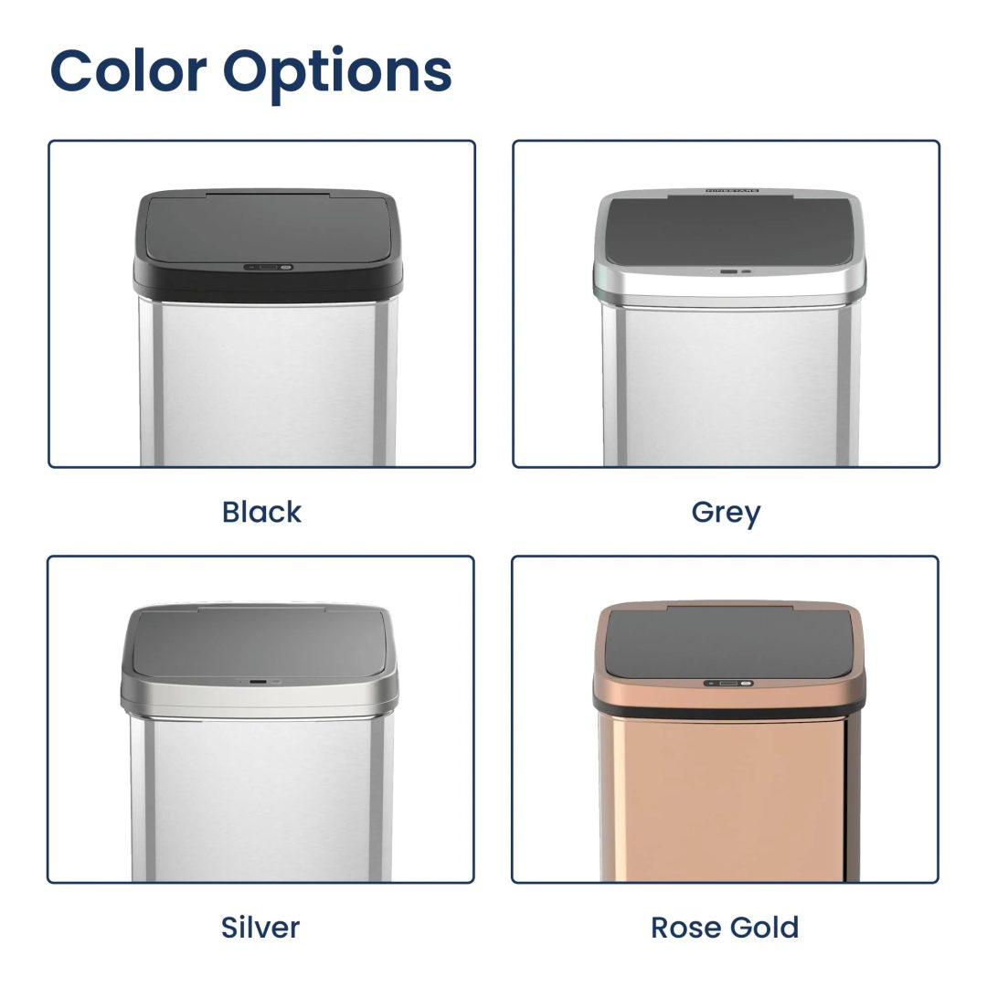 ZenVora 13 Gallon Touchless Motion Sensor Trash Can, Automatic Hands-Free Kitchen Garbage Bin with Sensor Lid