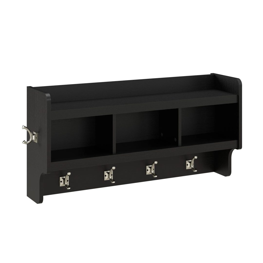 40 Inch Wall Mounted Coat Rack with Shelf, Wooden Entryway Storage and Hanging Organizer