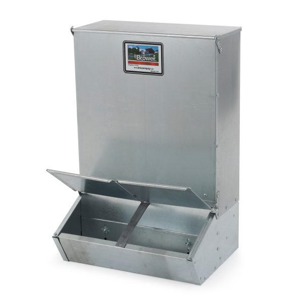 ZenVora 3.7 Bushel 2-Door Hog Feeder – Galvanized Steel Supplement Feeder for 8 Hogs