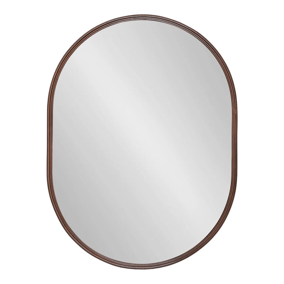 Modern Capsule Framed Wall Mirror, Decorative Oval Accent Mirror for Living Room, Bedroom and Entryway