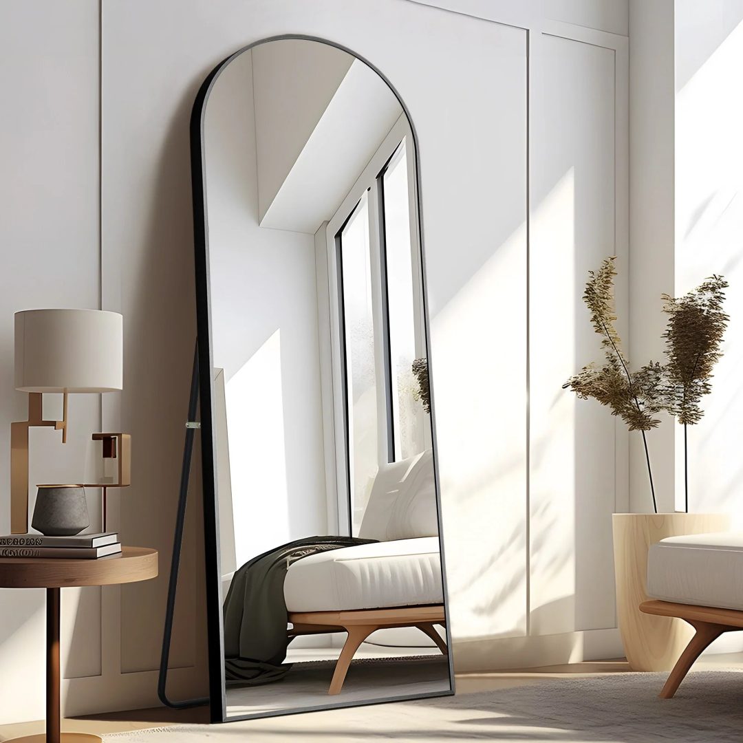 ZenVora Arched Full Length Floor Mirror, Large Full Body Standing and Wall Mounted Mirror for Bedroom, Living Room and Home Decor