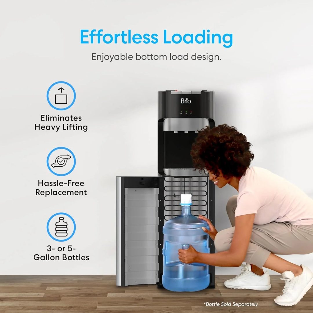 ZenVora Bottom Loading Water Cooler Dispenser – 3 Temp Settings with Child Safety Lock & LED Empty Alert