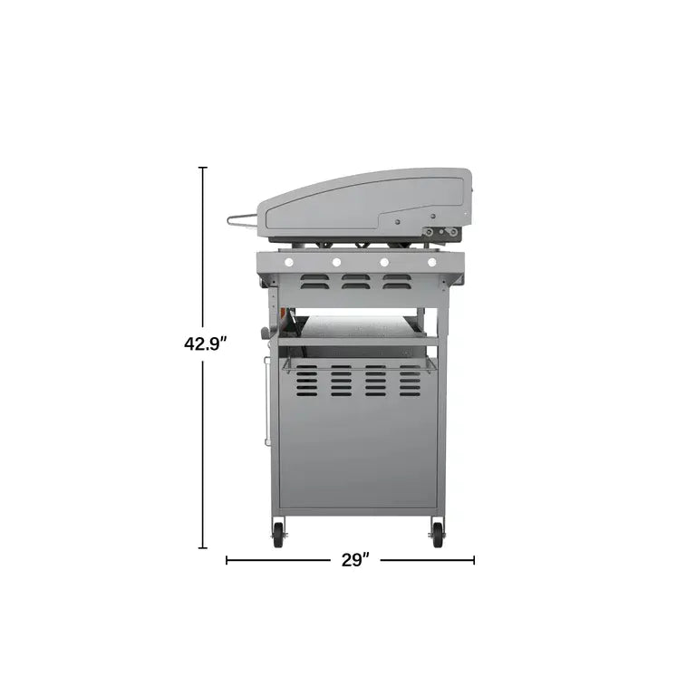 ZenVora 36" 4-Burner Propane Griddle Station – 768 sq in Cooking Surface with Hood & Cabinet