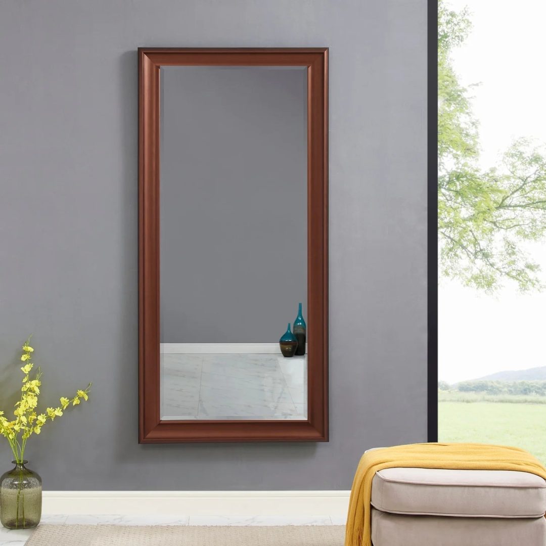 ZenVora Tall Full Length Mirror, Oversized Rectangle Full Body Wall Mounted Mirror with Smooth Faux Wood Frame