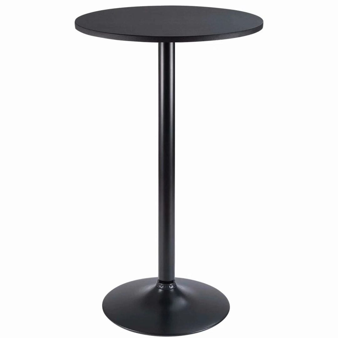 ZenVora Round Bistro Pub Table, Bar Height Cocktail Table with Metal Base and MDF Top, 23.8 Inch