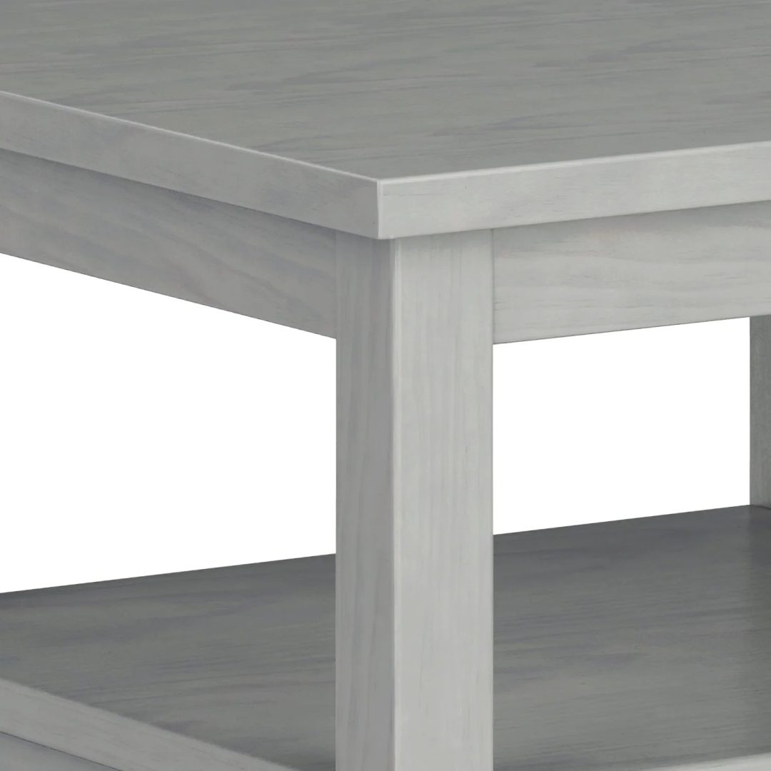ZenVora 20 Inch Wide Solid Wood Rectangle End Table, Transitional Side Table
