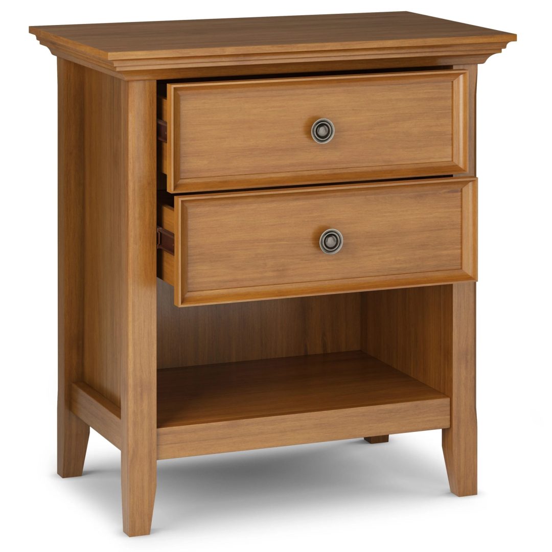 ZenVora 24 Inch Wide Solid Wood Nightstand, Bedside Table and Bedroom End Table