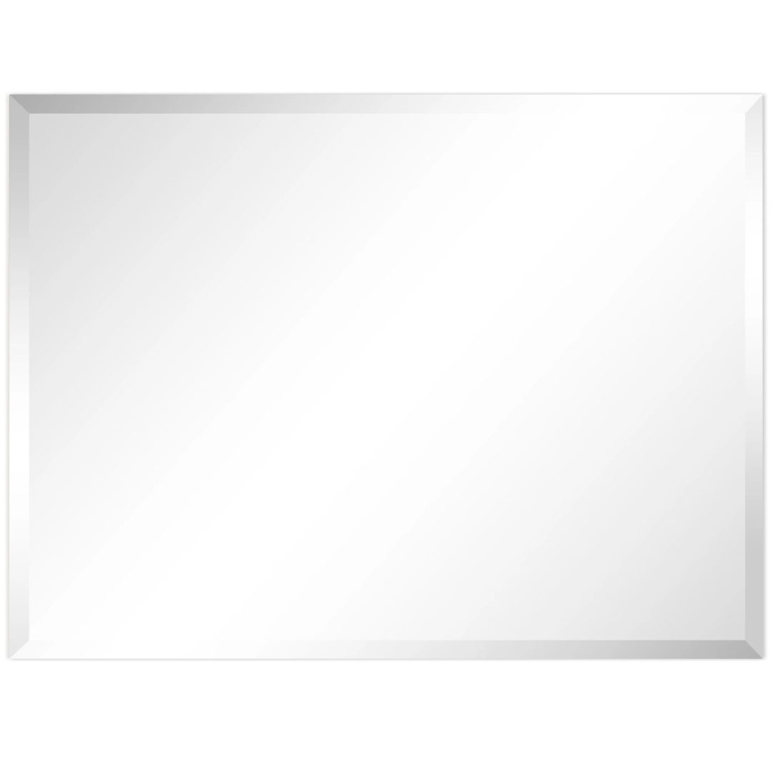 ZenVora Frameless Beveled Prism Wall Mirror, Clear Square or Rectangular Decorative Mirror for Bathroom, Bedroom and Home Decor
