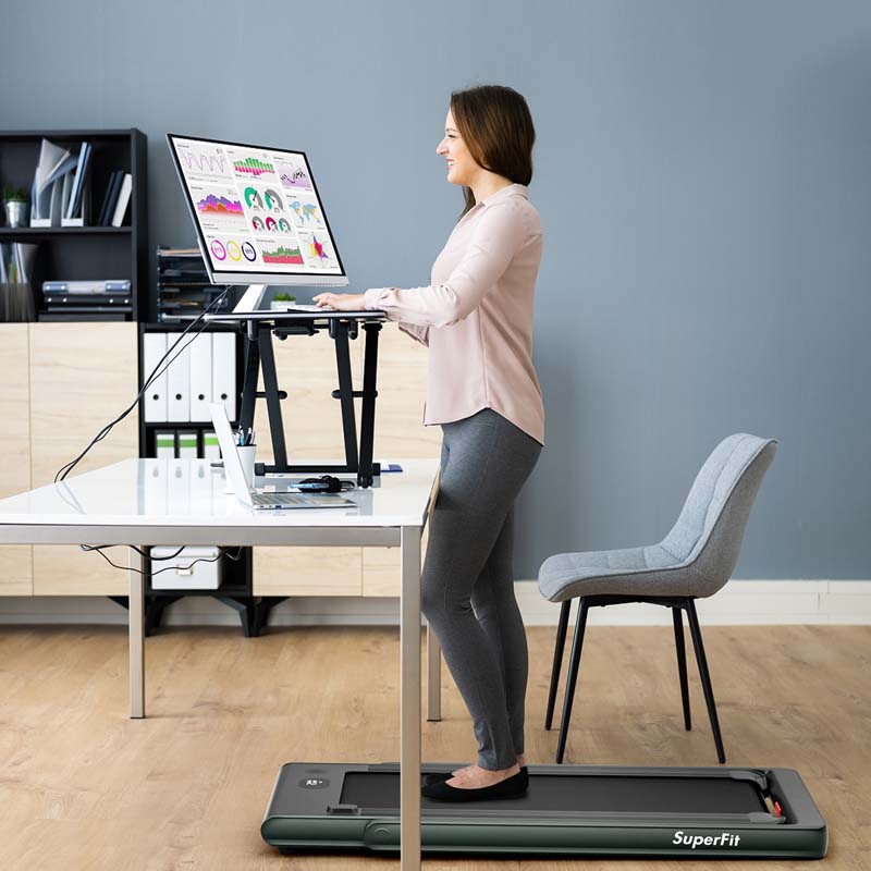 ZenVora 2-in-1 Folding Electric Treadmill, 2.25 HP, Under-Desk, with Dual Display and Smart App Control