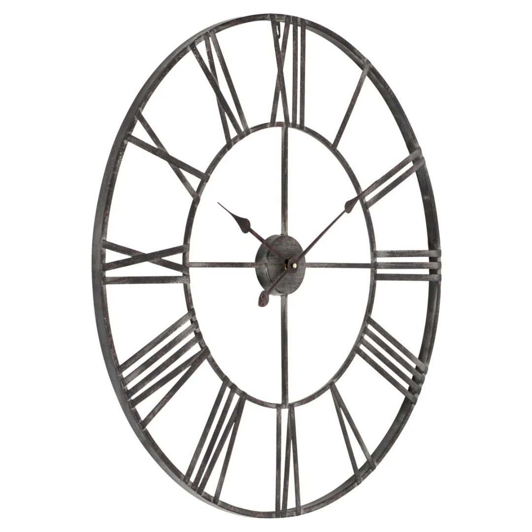 ZenVora Modern Round Metal Wall Clock, Decorative Circular Hanging Clock for Living Room, Bedroom and Office