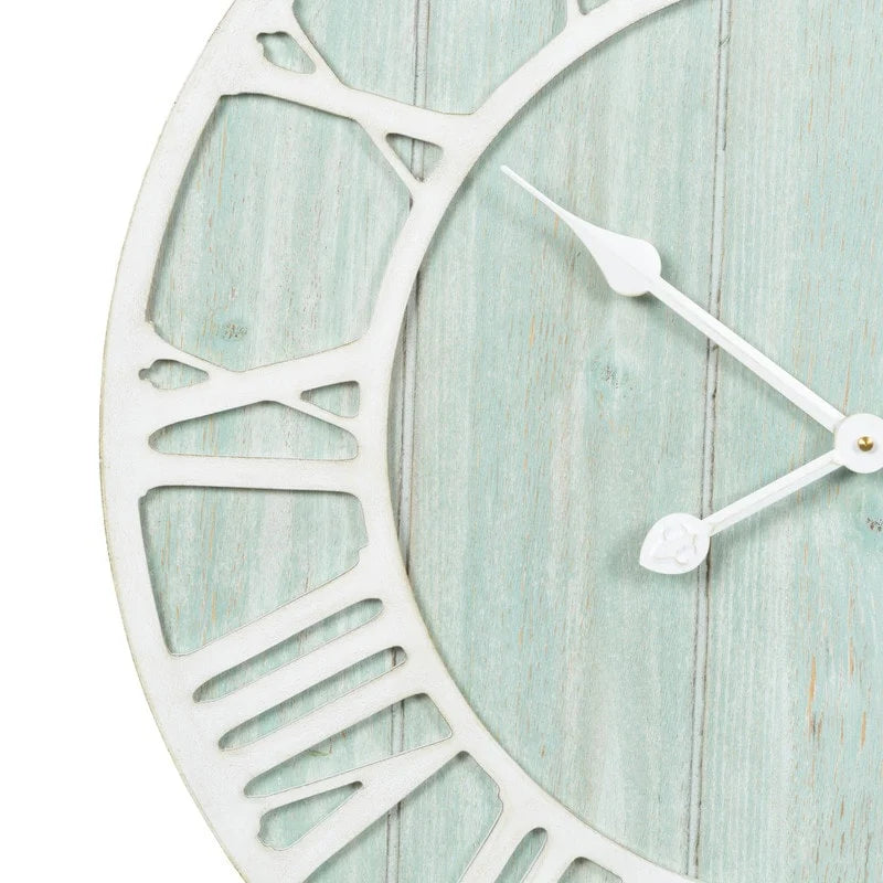 ZenVora Green Blue Quartz Coastal Wall Clock, Decorative Nautical Wall Clock for Living Room, Bedroom and Home Decor