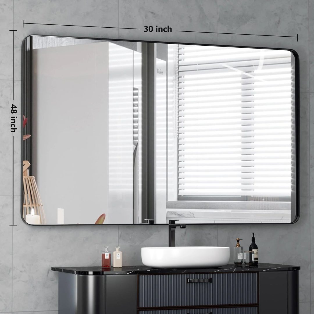 ZenVora Wall Mirror Vanity Mirror, Bathroom Mirror with Rounded Corners, 1 Piece