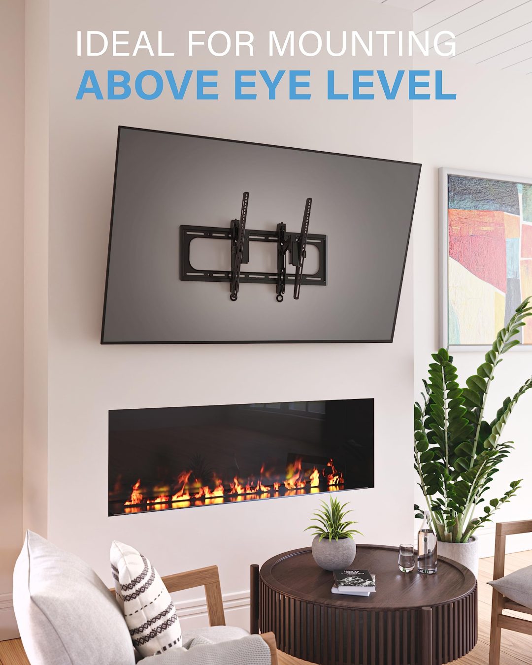 ZenVora Tilting TV Wall Mount for Large TVs Up to 90 Inches, Heavy Duty Adjustable Flat Screen Television Bracket