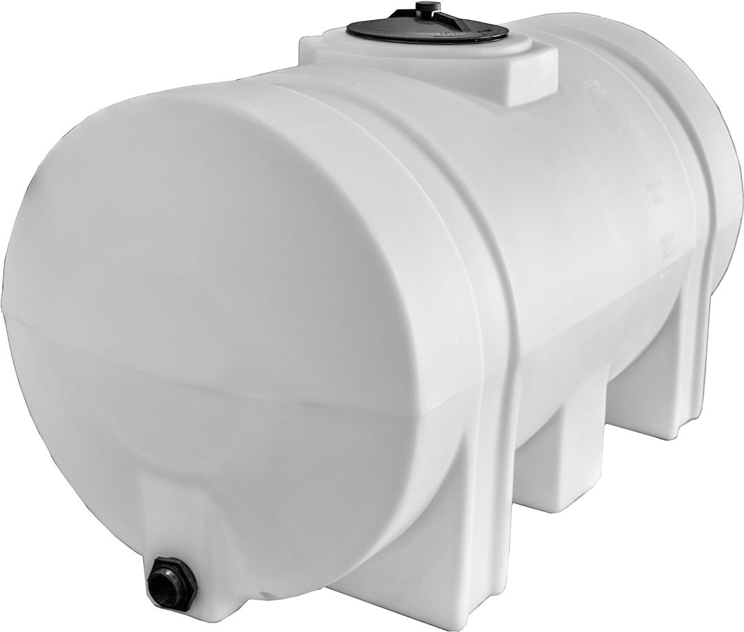 ZenVora 550-Gallon Horizontal Polyethylene Water Tank with Legs for Water and Non-Flammable Liquids