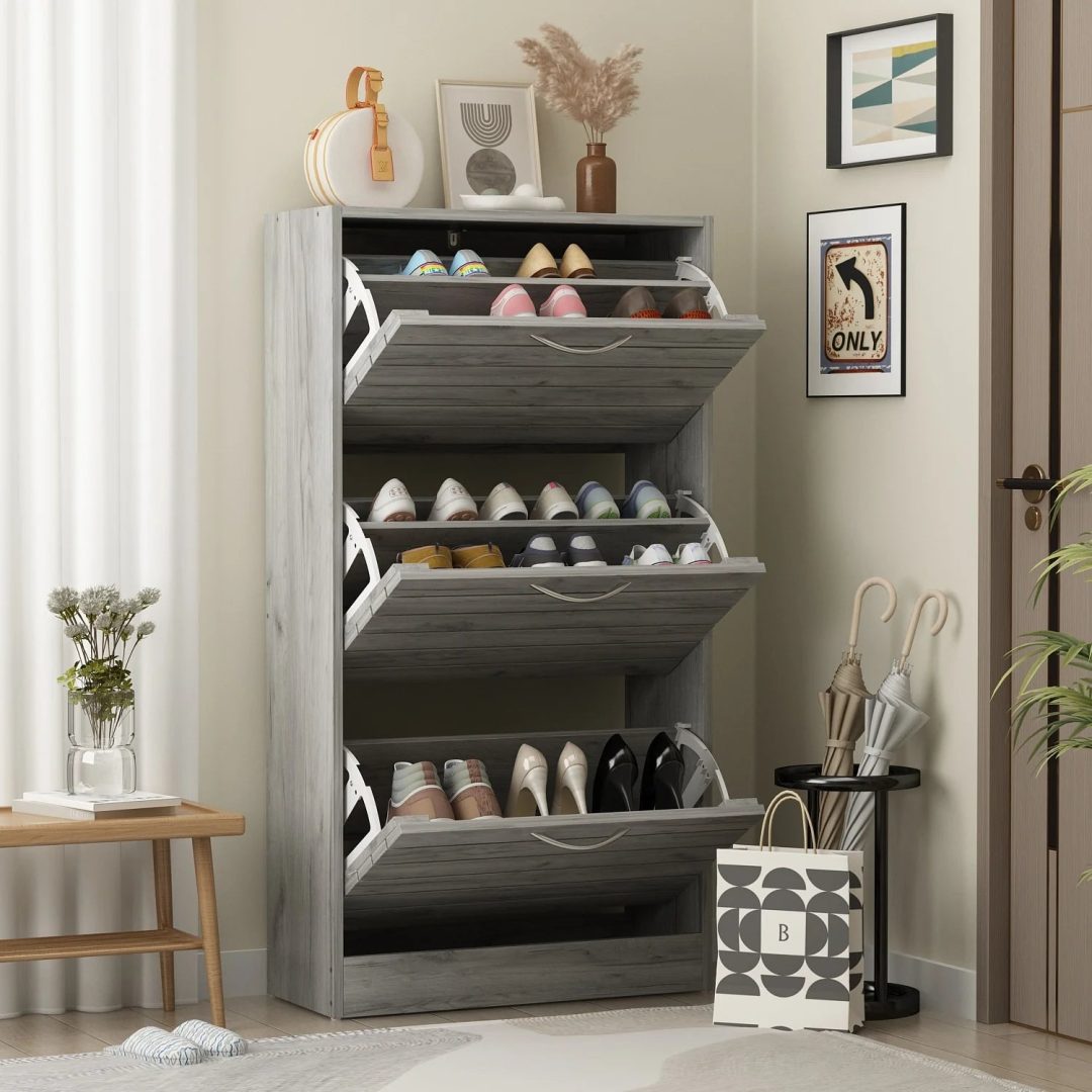 ZenVora Modern Shoe Storage Cabinet for Entryway and Hallway, Space-Saving Shoe Organizer