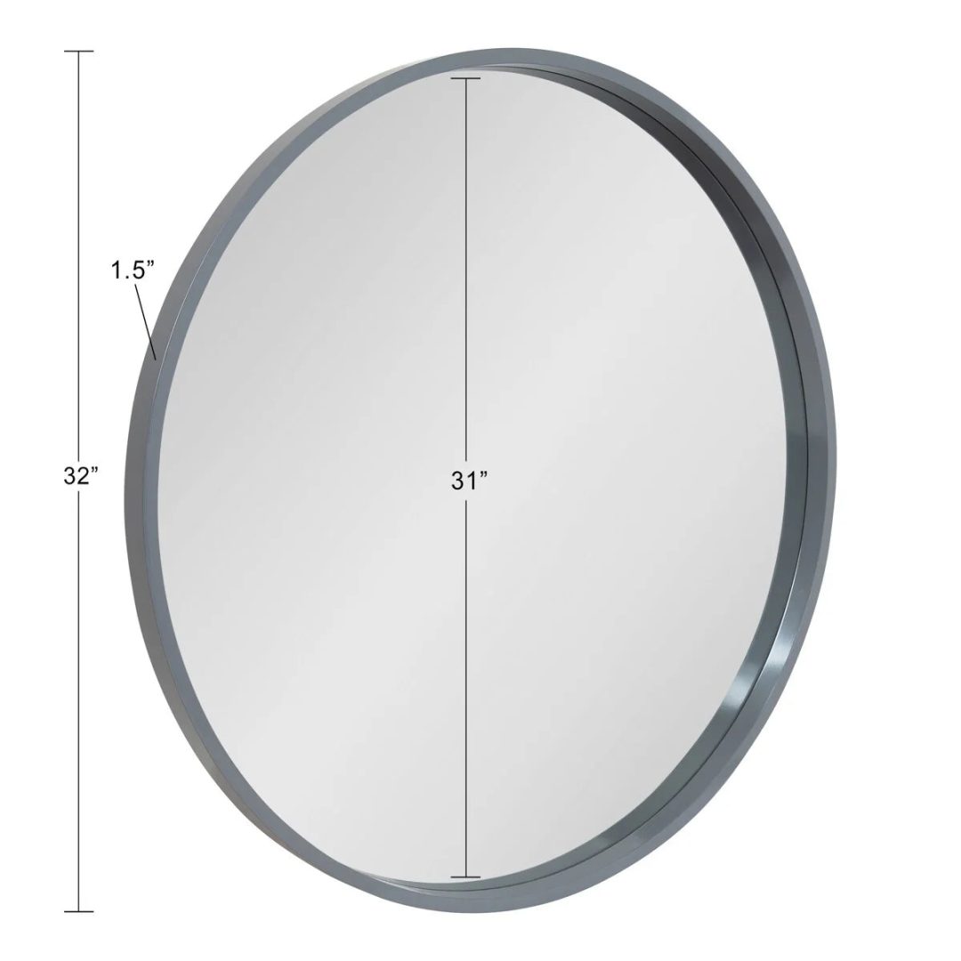 ZenVora Round Wood Accent Wall Mirror, Modern Decorative Wooden Frame Mirror for Living Room, Bedroom and Entryway
