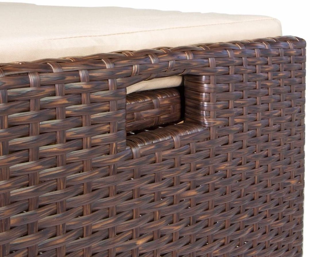 ZenVora 60 Gallon Outdoor Storage Bench - Waterproof Patio Deck Box with Side Handles