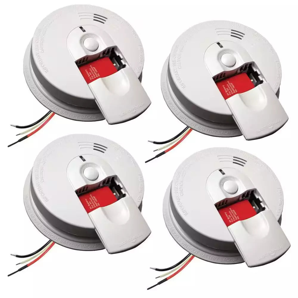 ZenVora Hardwired Smoke Alarm with Ionization Sensor, 120V AC, 9V Battery Backup