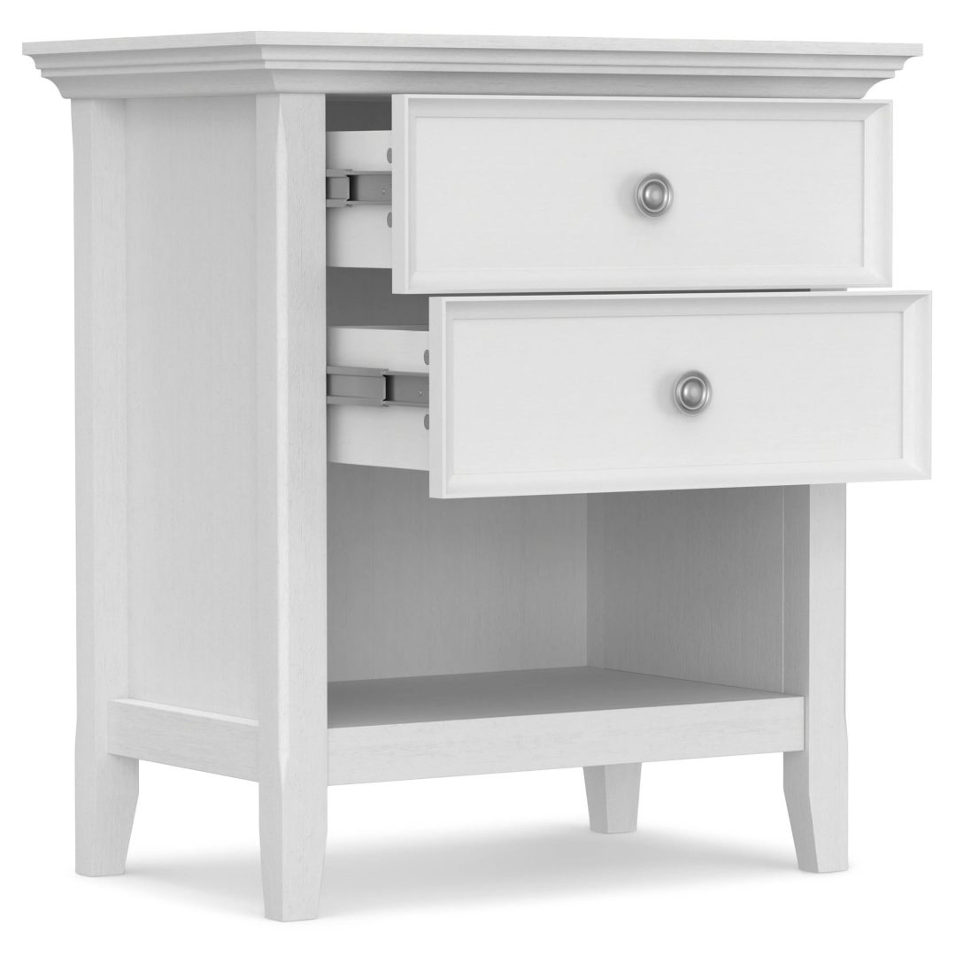 ZenVora 24 Inch Wide Solid Wood Nightstand, Bedside Table and Bedroom End Table