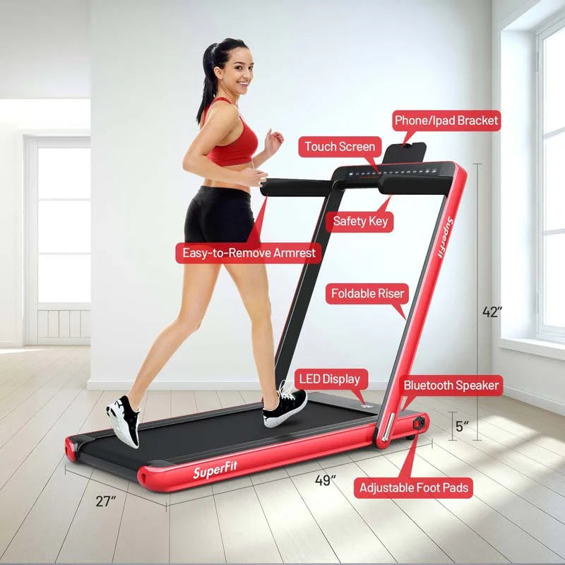 ZenVora 2-in-1 Folding Electric Treadmill, 2.25 HP, Under-Desk, with Dual Display and Smart App Control