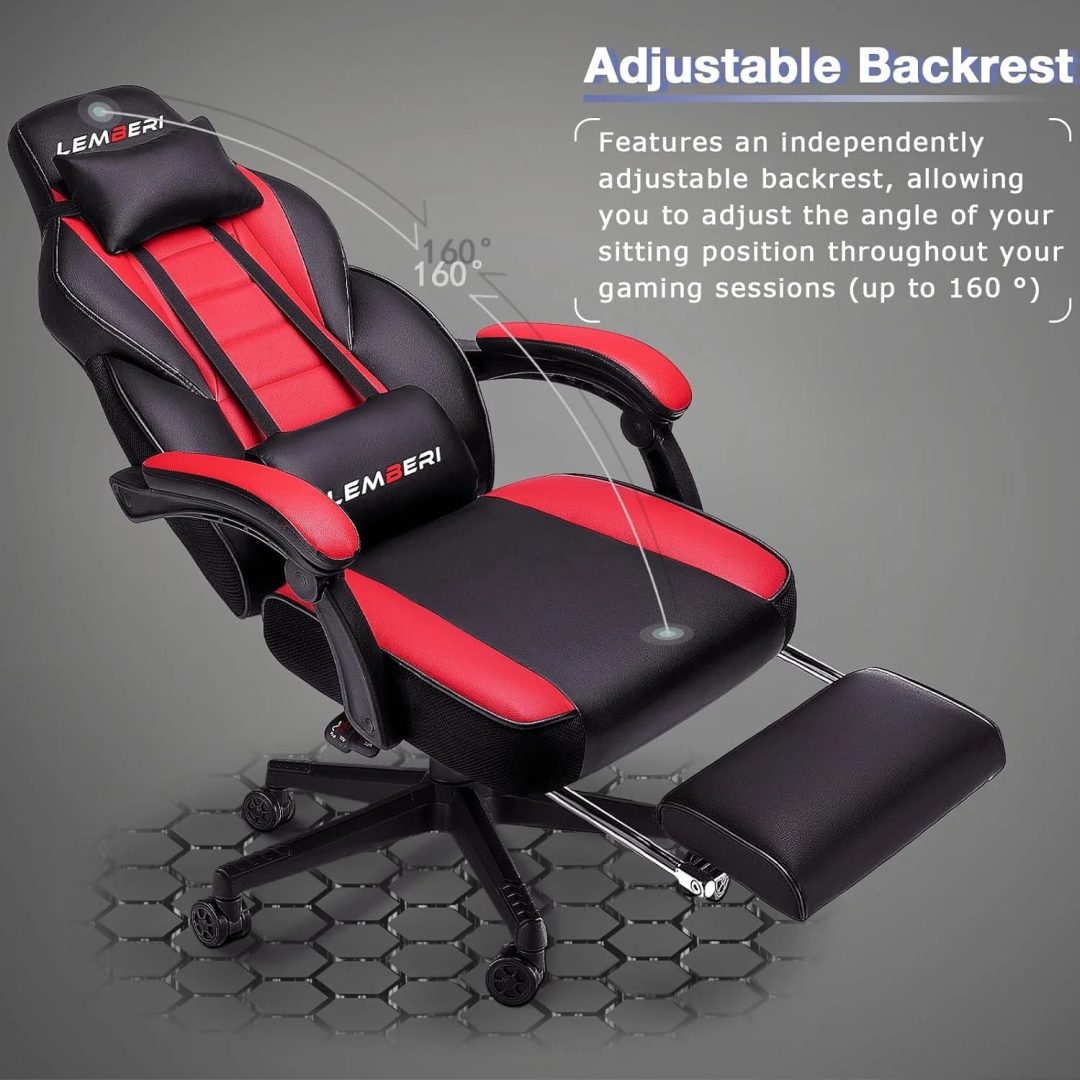 ZenVora Big and Tall Gaming Chair with Footrest, 400 LB Capacity Ergonomic Video Game Chair for Home and Gaming