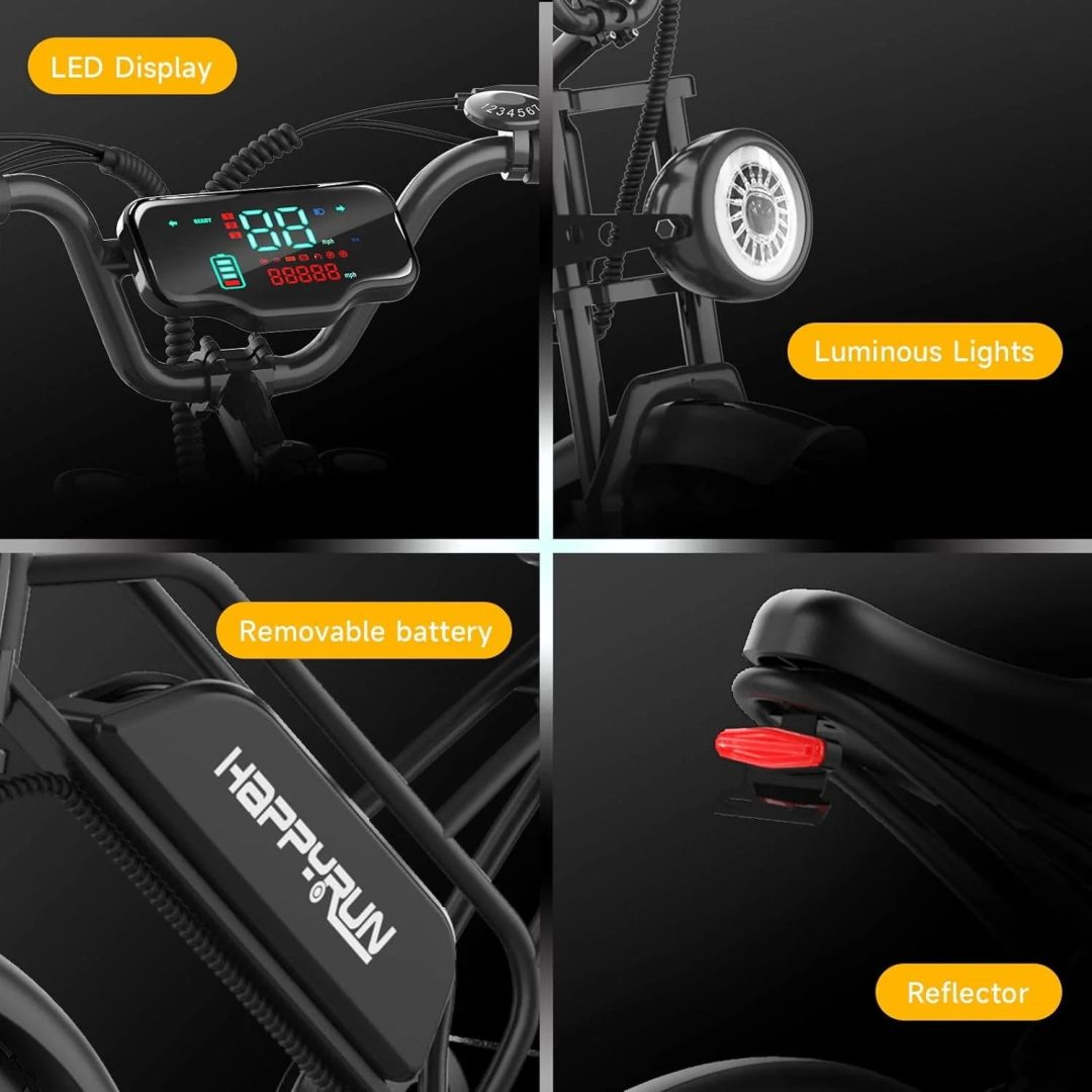 ZenVora 750W 48V 18Ah Electric Bike for Adults, 20-Inch Fat Tires, Removable Battery, 20 MPH, 68-Mile Range
