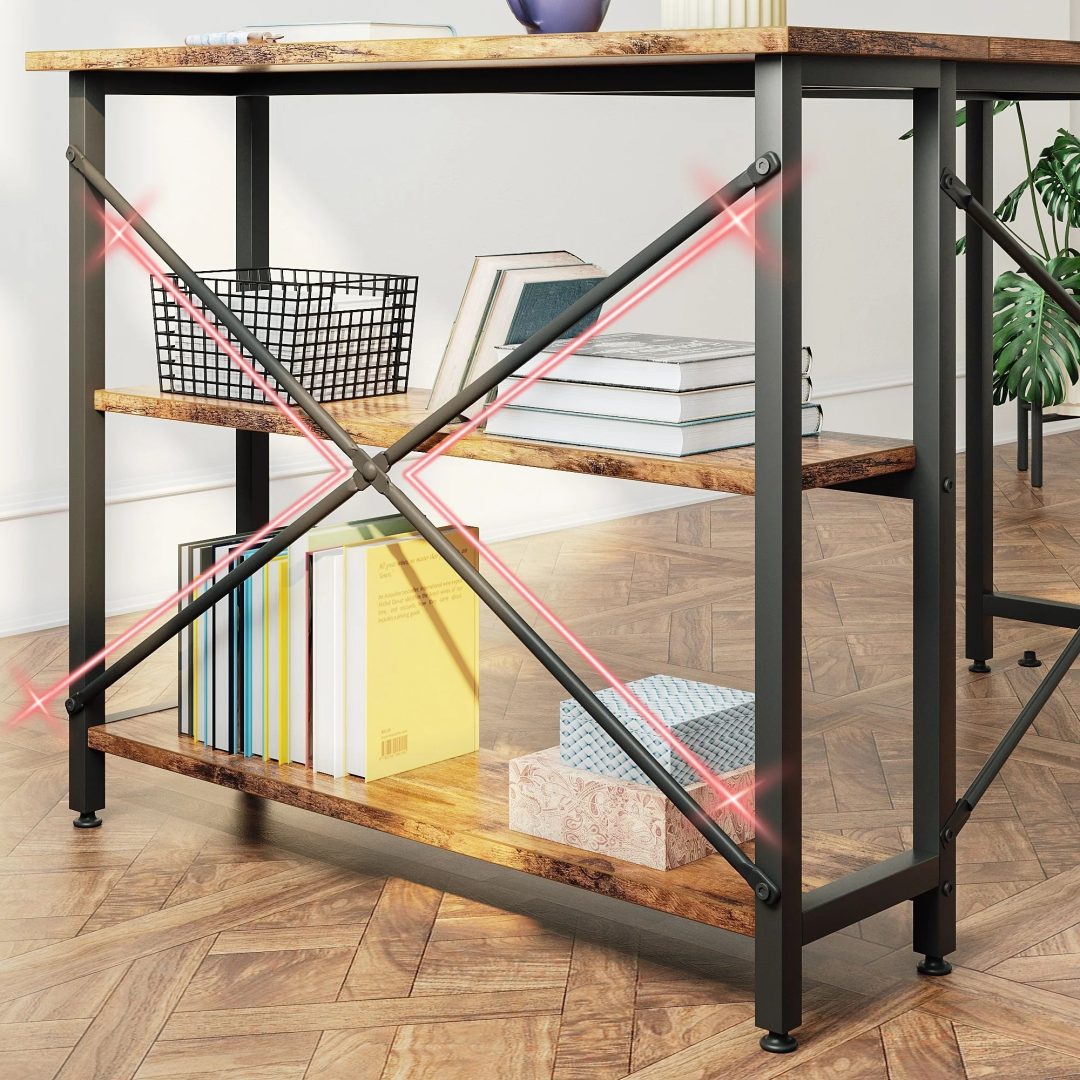 ZenVora Small L Shaped Computer Desk with Storage Shelves, Compact Corner Workstation for Home Office and Study