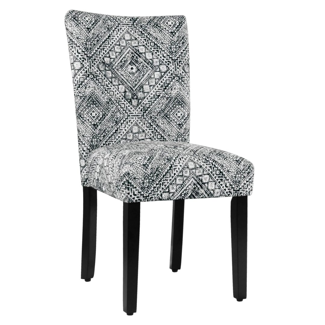 ZenVora Set of 2 Upholstered Medallion Dining Chairs, Comfortable Parsons Style Chairs for Kitchen and Dining Room