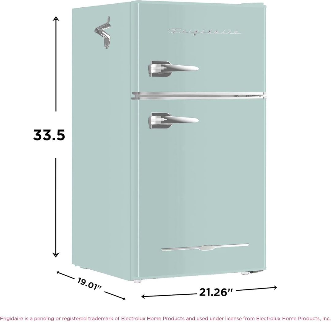 ZenVora Retro 3.2 Cu Ft Mini Fridge with Freezer – 2-Door Compact Refrigerator with Side Bottle Opener