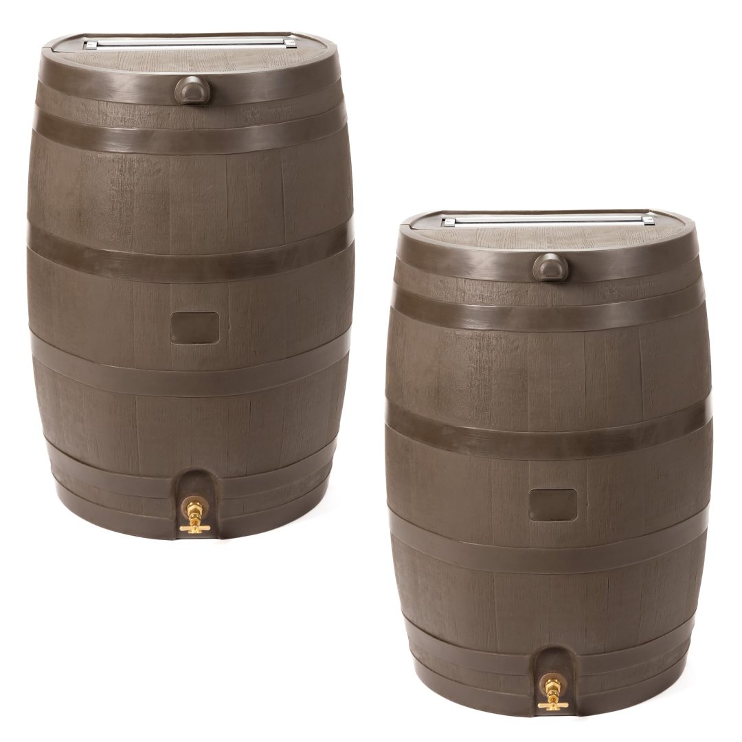 ZenVora 50 Gallon Rain Barrel with Brass Spigot, Large Outdoor Rainwater Collection and Storage Container for Garden