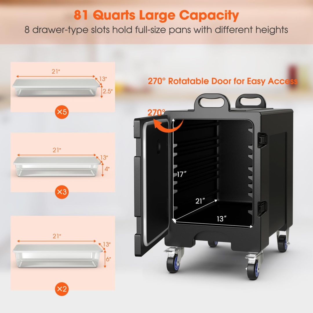 ZenVora Insulated Food Pan Carrier for 5 Full-size Pans