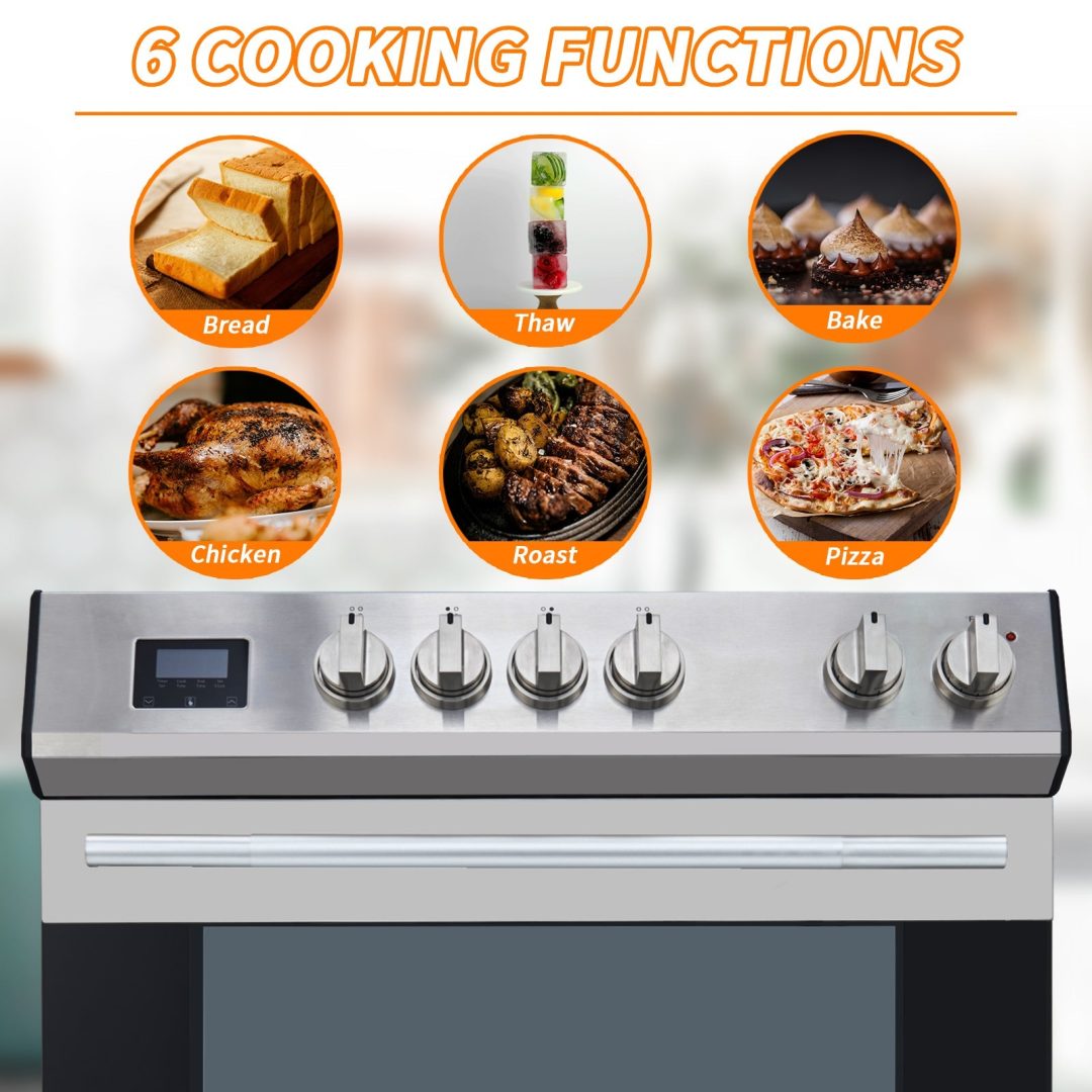 ZenVora 5.0 Cu. Ft. Freestanding Electric Range with Front Controls and 5 Cooktop Elements, Stainless Steel