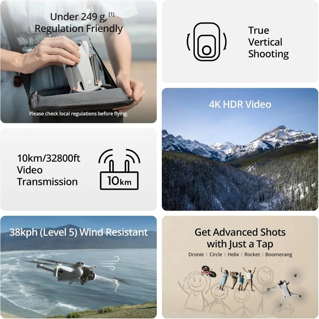 ZenVora 4K Camera Drone with 38-Min. Flight Time, 10 km Video Transmission, GPS Auto Return and Vertical Shooting