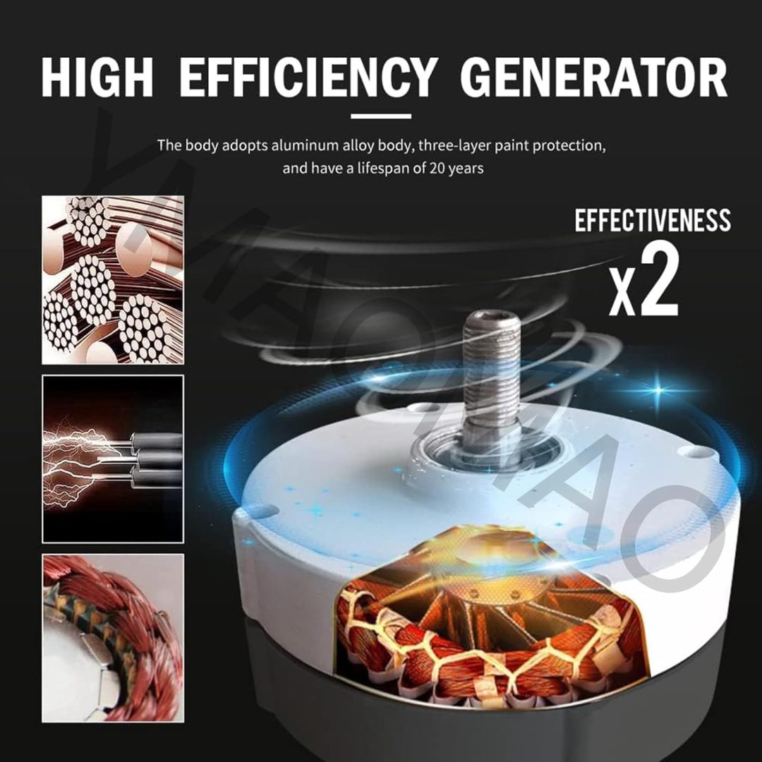 ZenVora 12,000W Low-RPM Permanent Magnet Generator, 12V/24V/48V/120V/220V Gearless Generator Motor for Wind Turbine, Water Turbine and DIY Power Generation