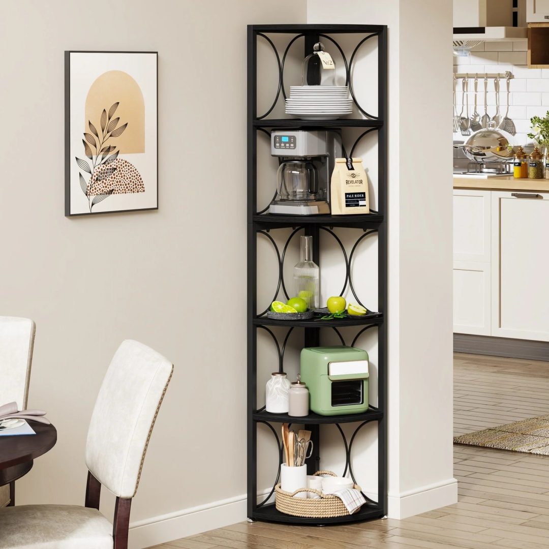 ZenVora 67 Inch Tall Corner Shelf, Freestanding Corner Bookshelf and Storage Shelving Unit