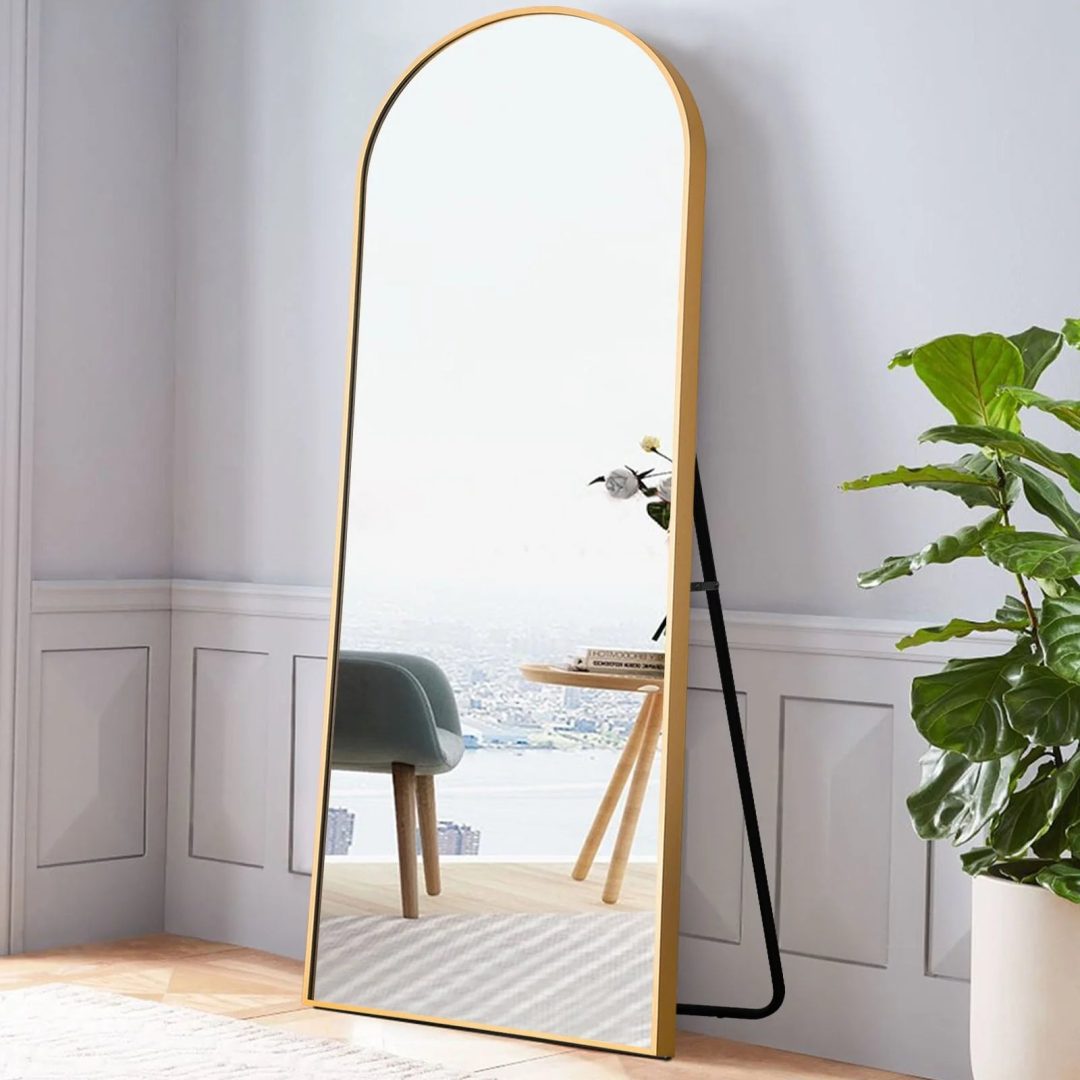 ZenVora Arched Full Length Floor Mirror, Large Full Body Standing and Wall Mounted Mirror for Bedroom, Living Room and Home Decor